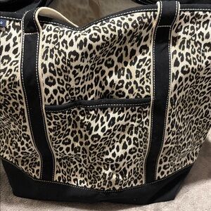 Lands End large zip top tote Canvas Tote Bag